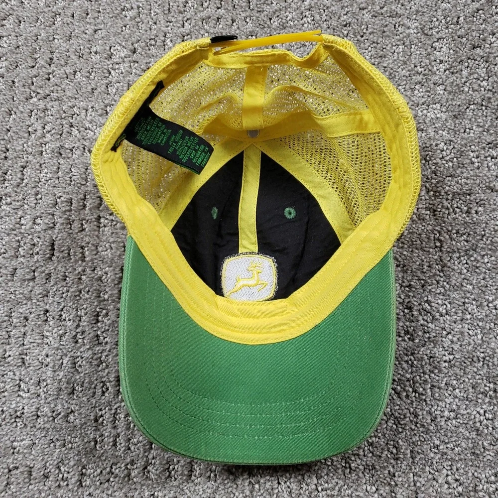 John Deere Hat Youth Snapback Mesh Trucker One size Green/Yellow